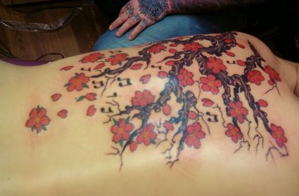 Cherry Blossom Back Tattoo